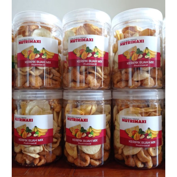 

KERIPIK BUAH MIX TOPLES 900 ML CAMILAN DIET SEHAT NUTRIMAXI