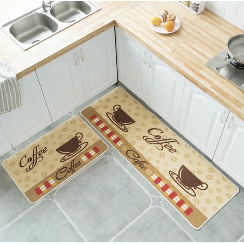 1set Keset dapur 2 in 1 Door Mat Trendy Keset Kaki Dapur Pintu Kamar