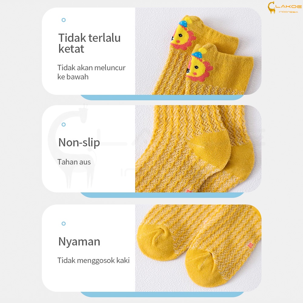 LAKOE kaos kaki anak bayi panjang 0-3 tahun Karakter Lucu Hewan