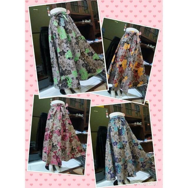 Rok katun payung,  rok klok murah, rok motif