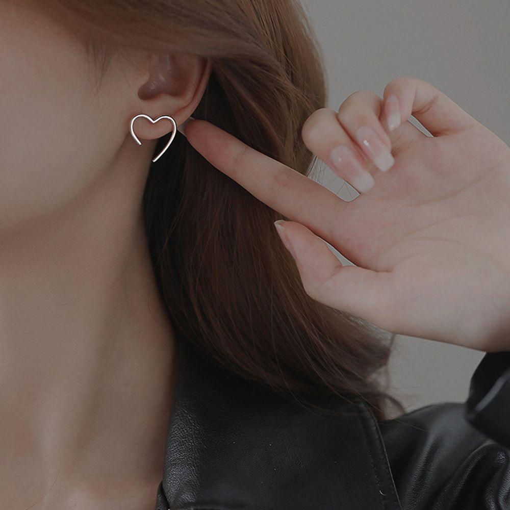 Mxbeauty Anting Wanita Keren Geometris Prancis Warna Perak Temperamen Tembaga Gaya Korea Ear Stud