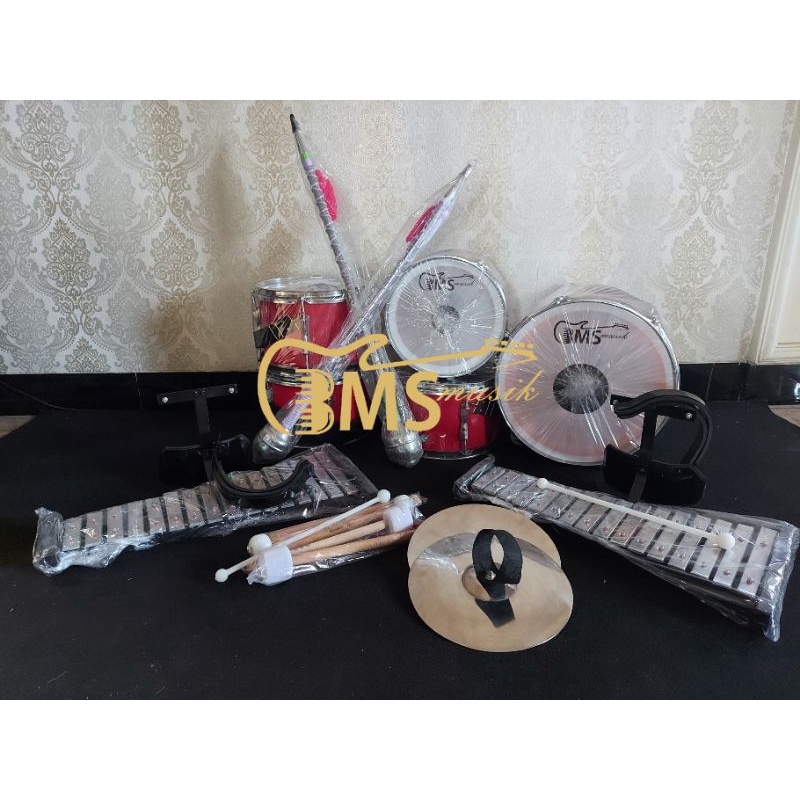 Paket Hemat Satu Unit drumband TK Bonus custom logo/nama Sekolah