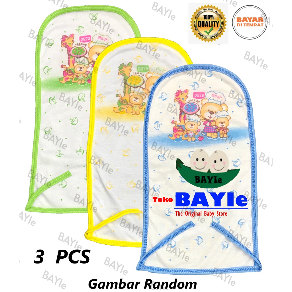 BAYIe - 3 PCS Popok Bayi Kain Tali Motif RANDOM