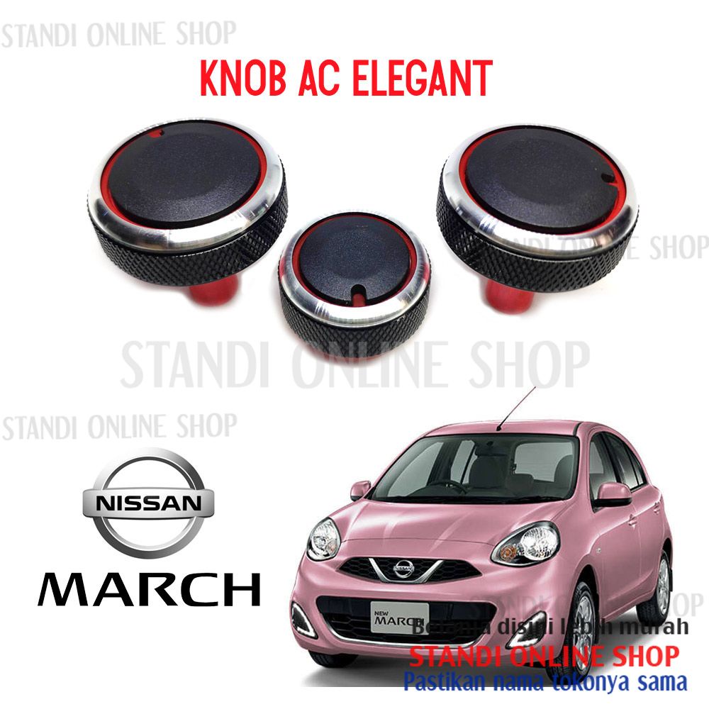 Knob AC Elegant Bundar Nissan March Warna Hitam