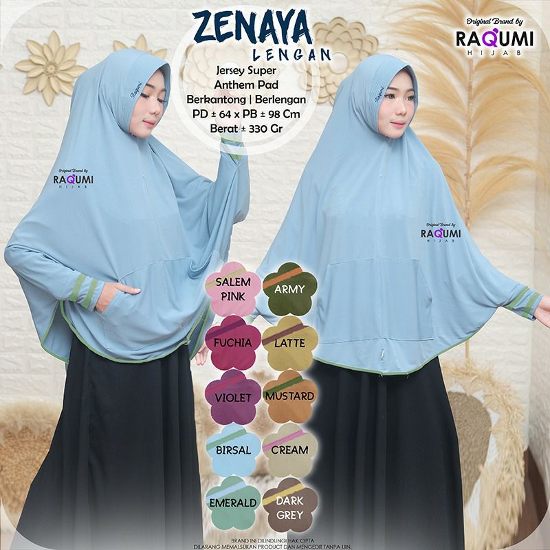 Zenaya Lengan Original Raqumi Hijab Lengan Raqumi Zenaya Raqumi Hijab Instan Lengan Jersey Super Hij