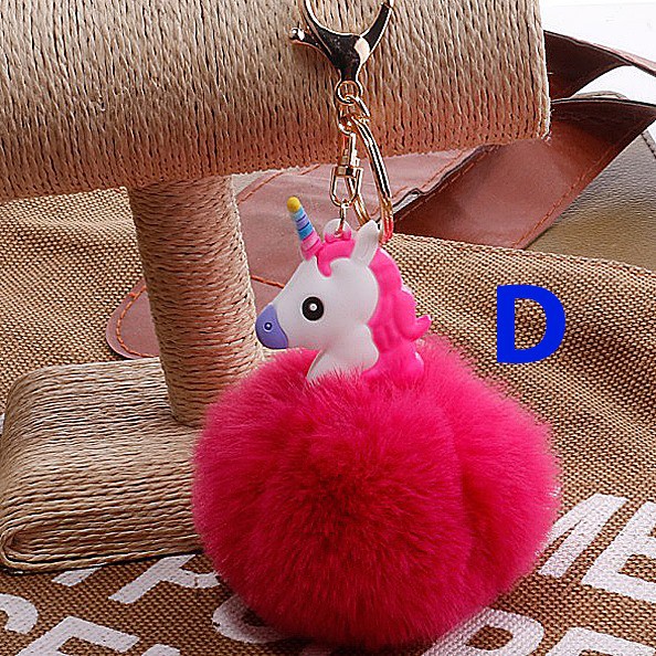 Gantungan Kunci / Accesories Tas PomPom Unicorn