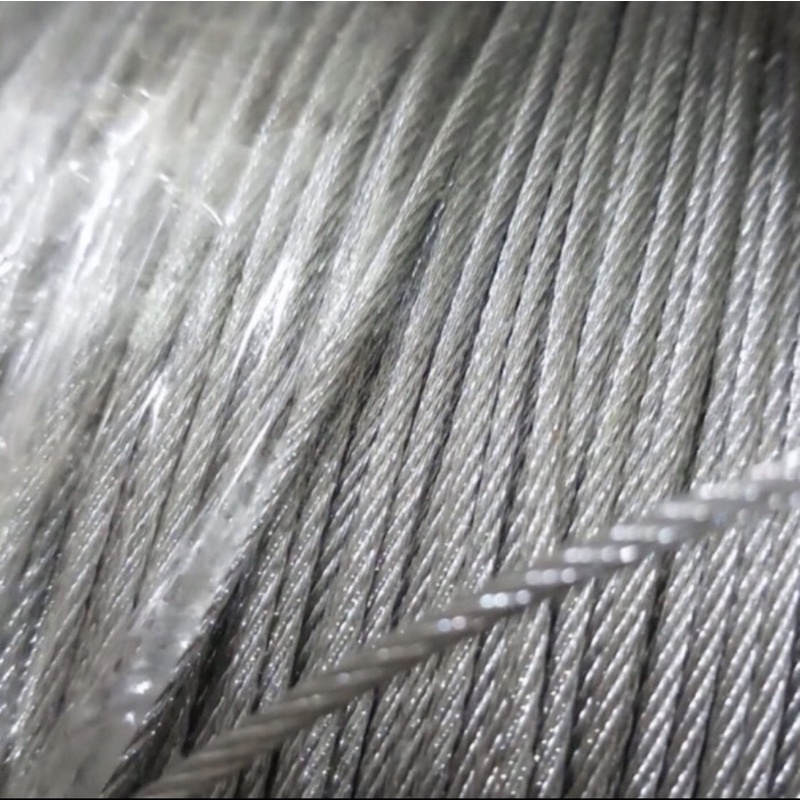 4mili Kabel seling baja galvanis anti karat ( HARGA 1 meter ya ) sling wire rope 4 mm tali kawat sel