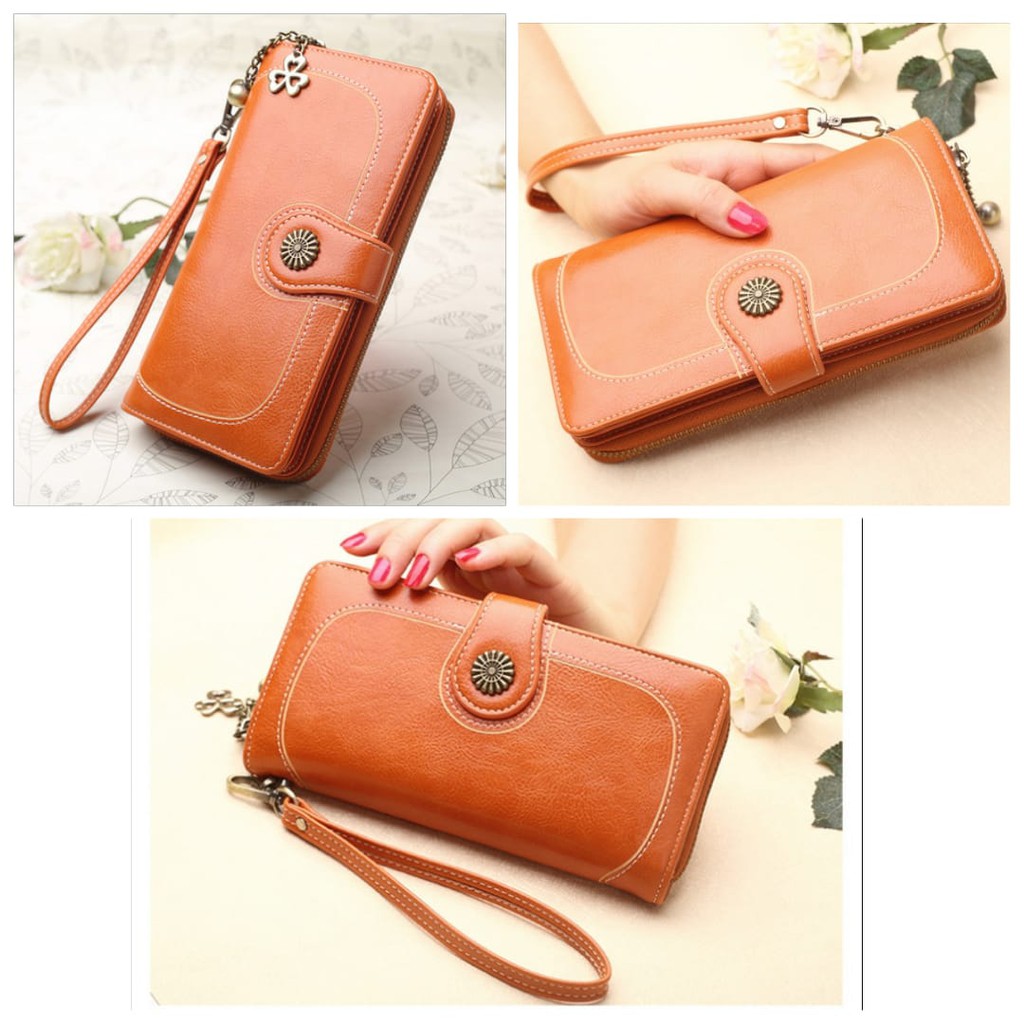 DOMPET KULIT PANJANG WANITA MARIN PREMIUM PESTA MEWAH FASHION KOREA IMPORT BRANDED ASLI TALI MURAH