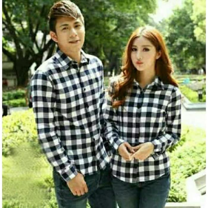 [HP couple square VE]Kemeja couple cowo cewe katun hp dan mh