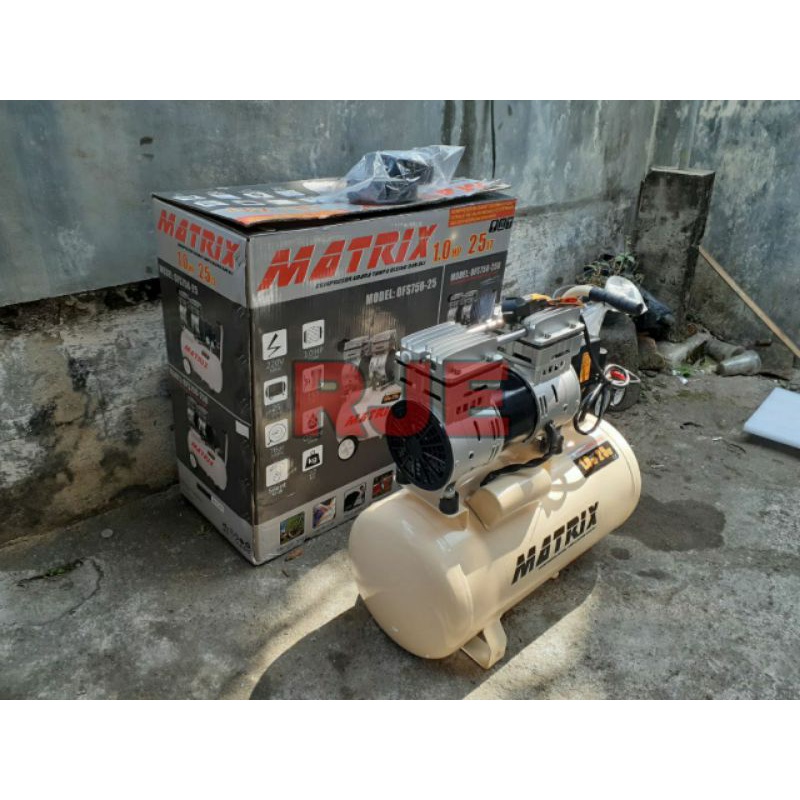 Kompresor angin matrix silent 1 hp - kompresor silent 25 liter