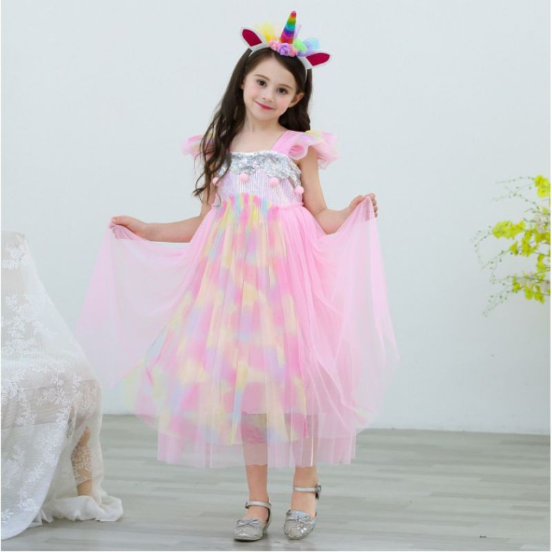 Baju Unicorn Anak Perempuan Import Dress Anak Unicorn Baju Pesta Anak Perempuan Dress Kostum Unicorn Shopee Indonesia