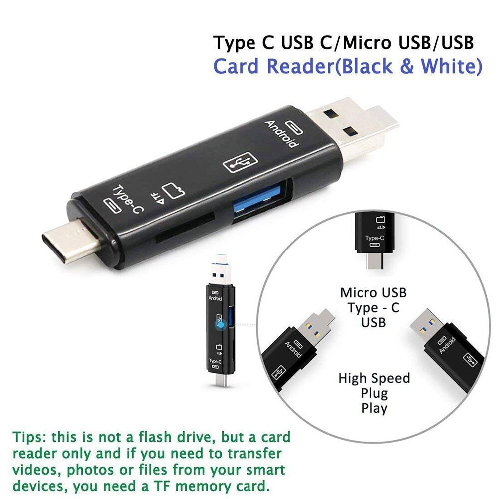 OTG 5 in 1 USB 3.0 Type C USB Micro USB SD TF Memory Card Read Adaptor HUB Handphone Card Reader