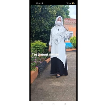gamis malaysia hitam putih / gamis untuk seragam kerja