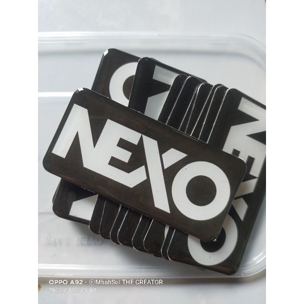 NEXO LOGO BOX emblem lentur terlaris (sticker timbul)