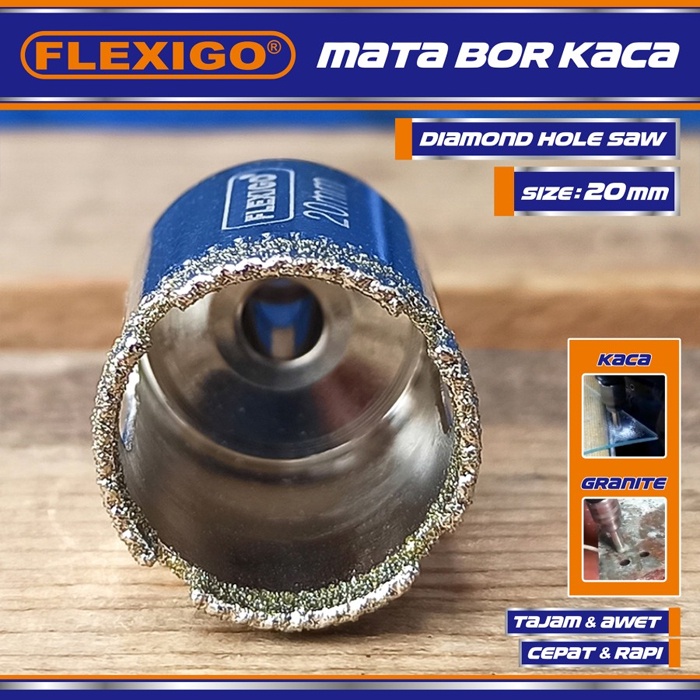 Mata Bor Kaca  Dan Granite 20 mm Original Flexigo Diamon Hole Saw