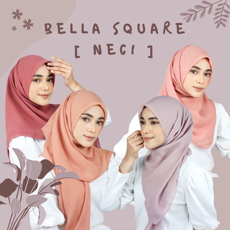 [Neci] Segiempat Square Hijab Jilbab Bella Polycotton Hycon Poton Part 4-0