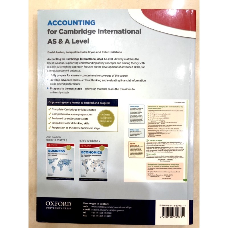 OXFORD ACCOUTING  FOR CAMBRIDGE INTERNATIONAL AS &amp; A LEVEL / BUKU ACCOUTING BAHASA INGGRIS