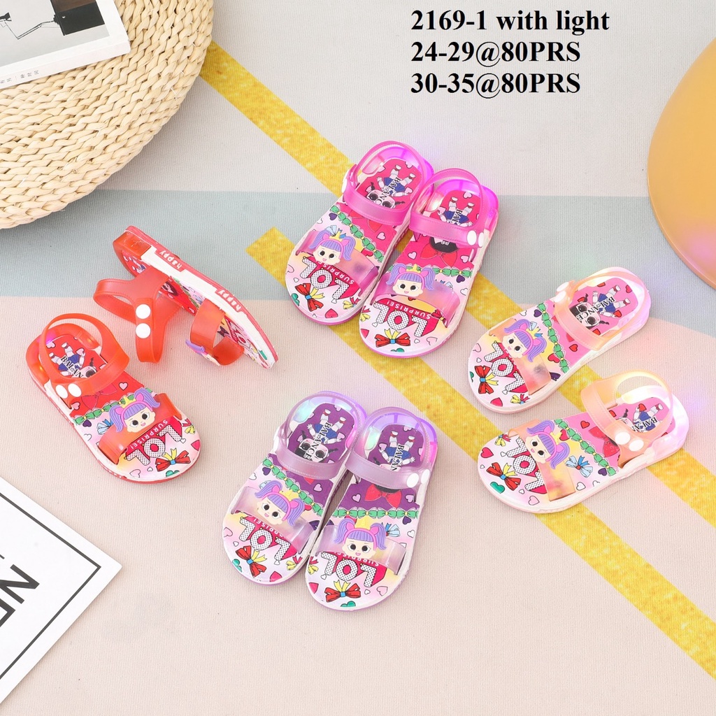 ✨ COD ✔️ Sandal Gunung Anak Jelly Balance 2169 1 Sendal Gunung Anak Karakter Kartun LOL Lampu LED 100% Original Kualitas Import Anti Slip Nyaman Empuk