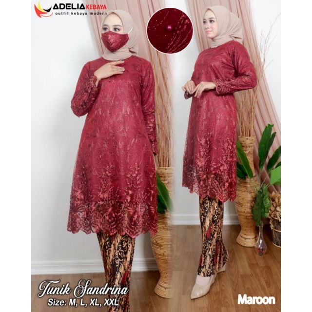 Setelan Tunik Tille Sandrina / Tunik Tille Jumbo / Tunik Tille Impor