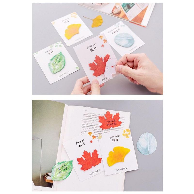 Sticky Notes Maple Leaf Summer Sticky Note Motif Daun 30 lembar