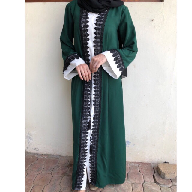 Preloved - Fariha Abaya Black Army By 4Season_Hijab