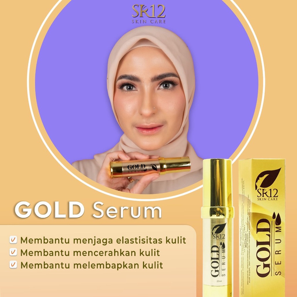 GOLD SERUM SR12 / SERUM ANTI AGING / SERUM SR12 MELEMBABKAN &amp; MENGENCANGKAN KULIT WAJAH / MENJAGA ELASTISITAS KULIT / SERUM GLOWING / SERUM SR12 HERBAL SKINCARE / MENJADIKAN KULIT KENCANG CERAH &amp; GLOWING BPOM