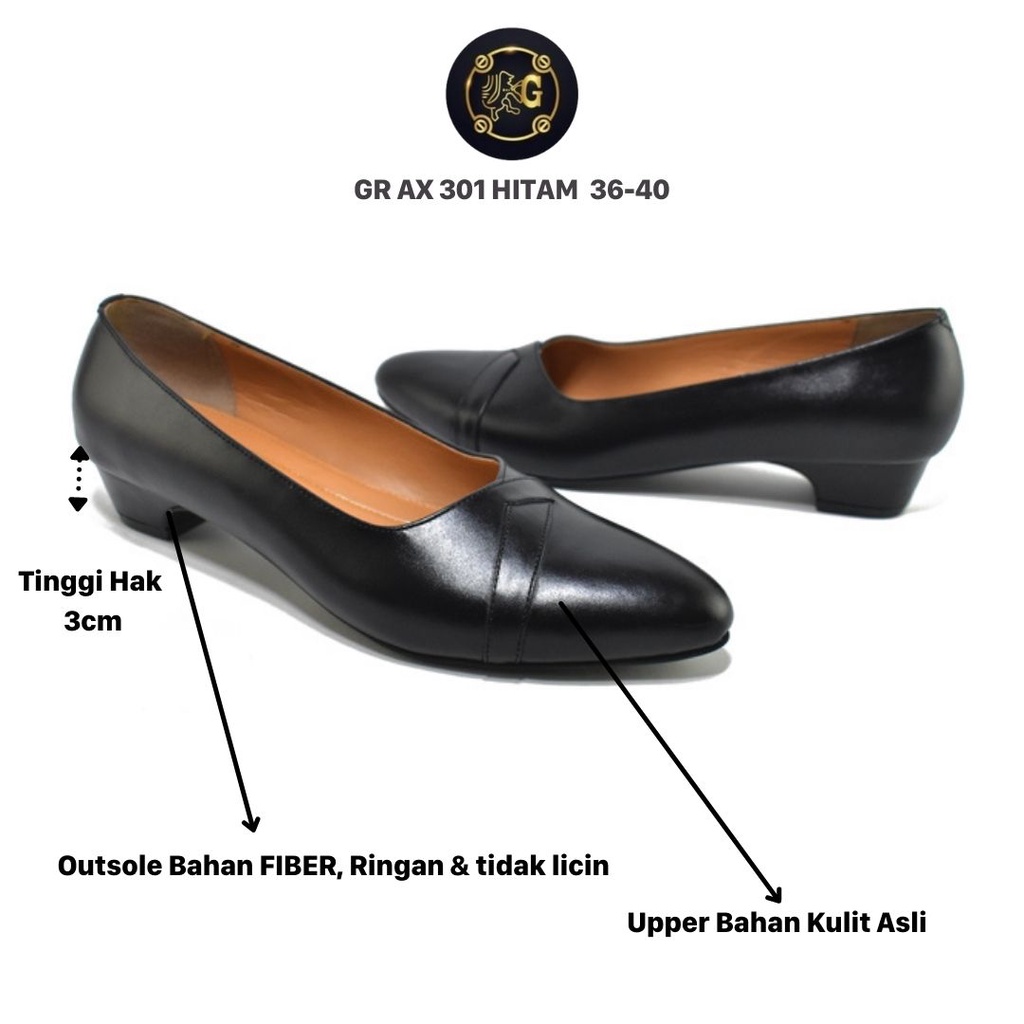 Grutty Sepatu Wanita Formal Tinggi Hak 3cm AX3101