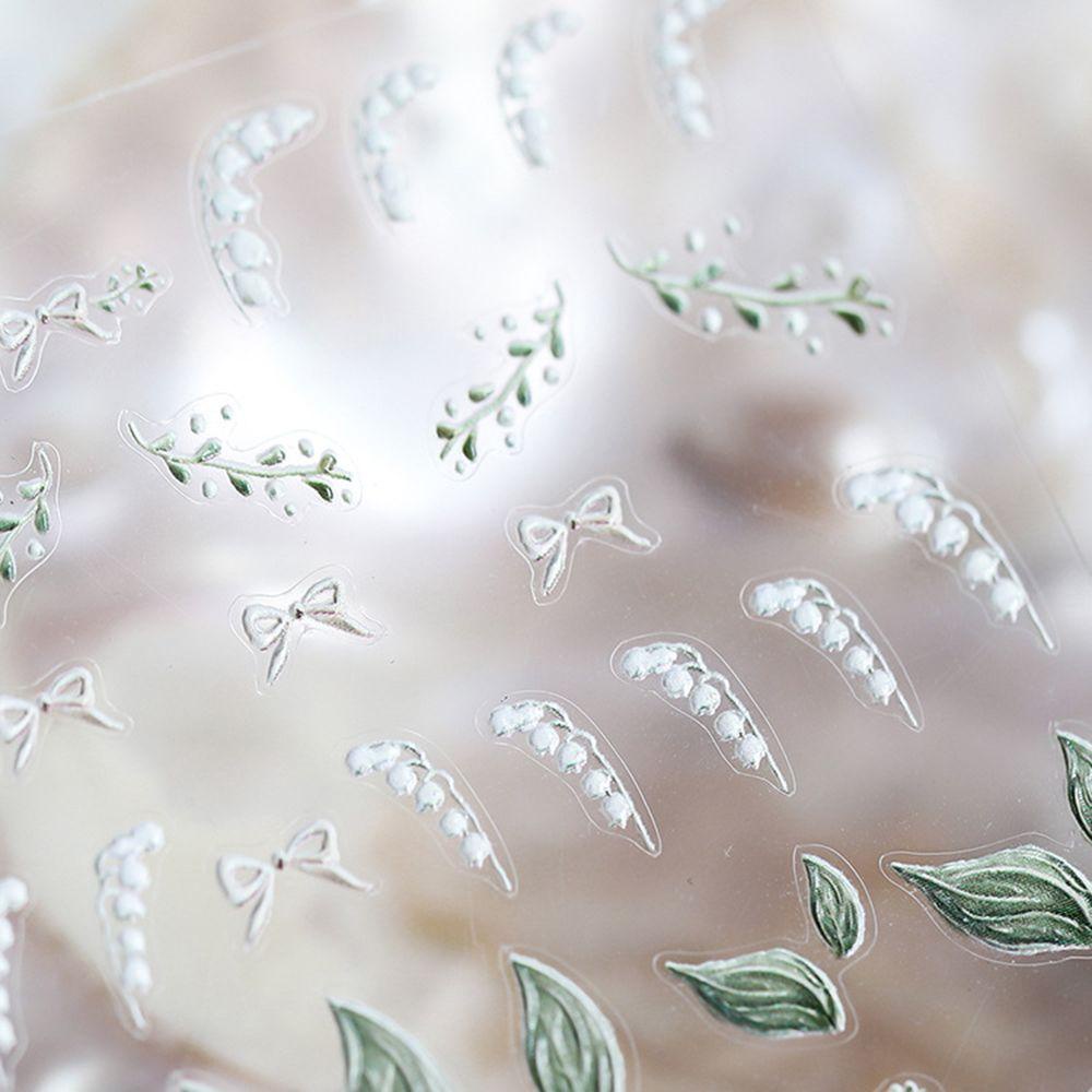 AUGUSTINA Agustina Stiker Nail Art Perekat Bunga Campanula Ultra-Tipis DIY Nail Art