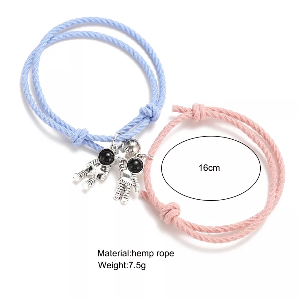 Gelang Magnet Couple 1 Pasang Isi 2 Pcs AB22  Fashion Bracelet Korea Daisy Couple Sahabat Manik Tali Wanita Braided Friendship ACC