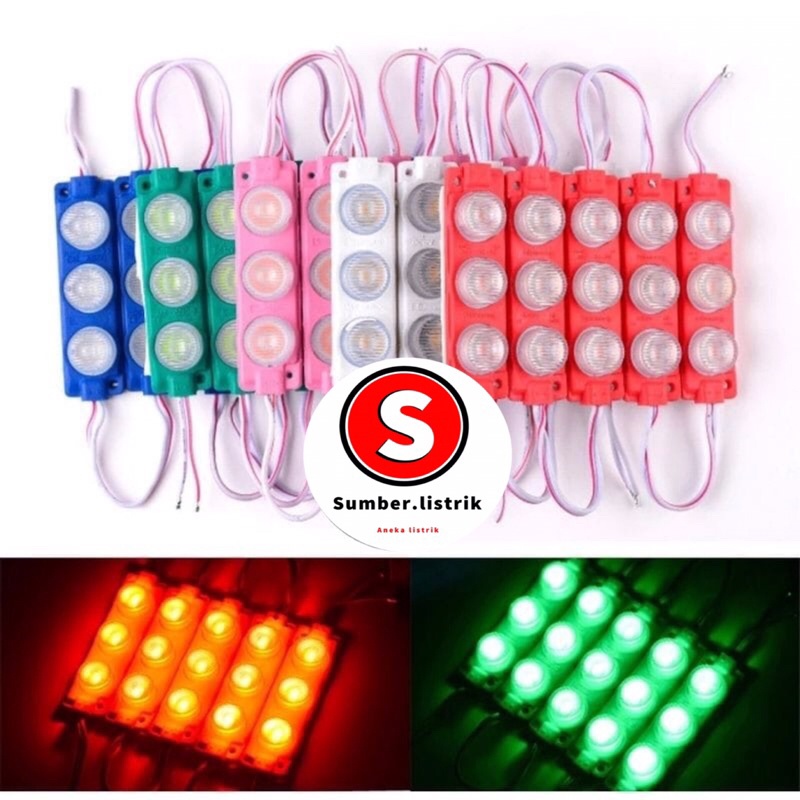 Lampu Led Modul 3 Mata Smd 12Volt Dan 24Volt Waterproof