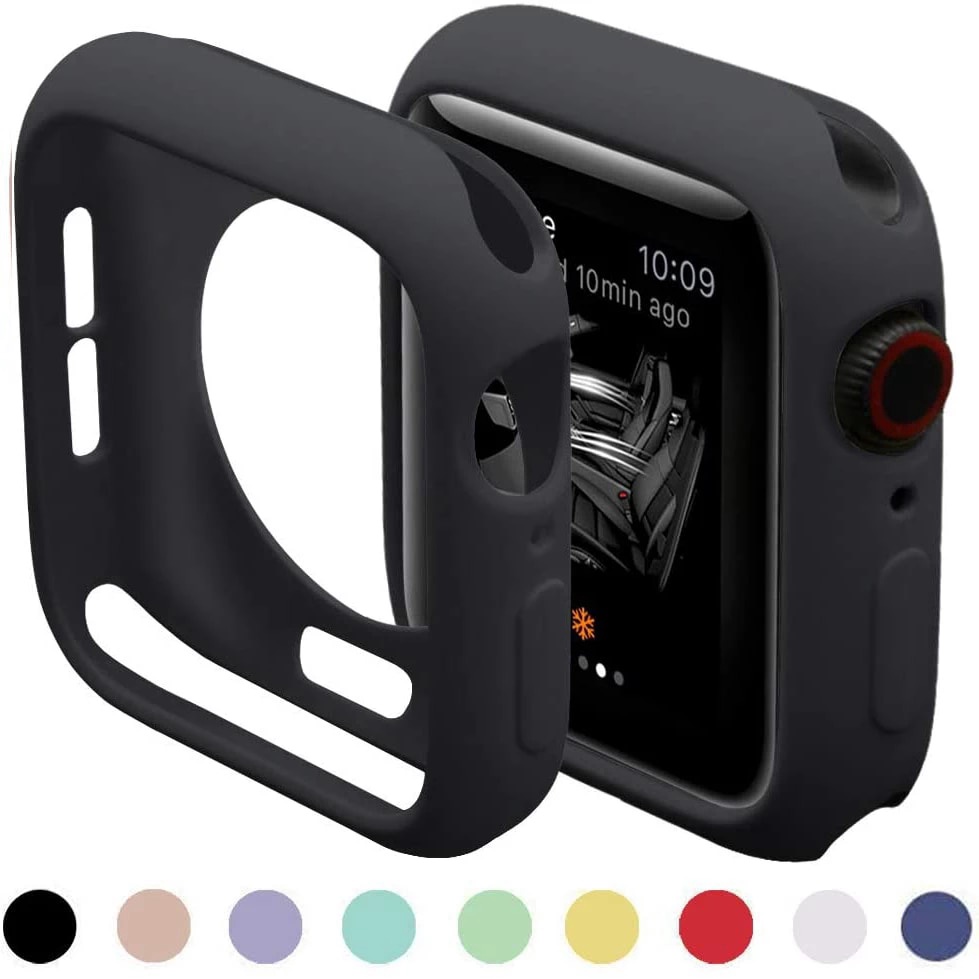 Case Apple Watch Dark Black Series SIlicone Casing Lentur Rubber silikon silicone sillicone karet