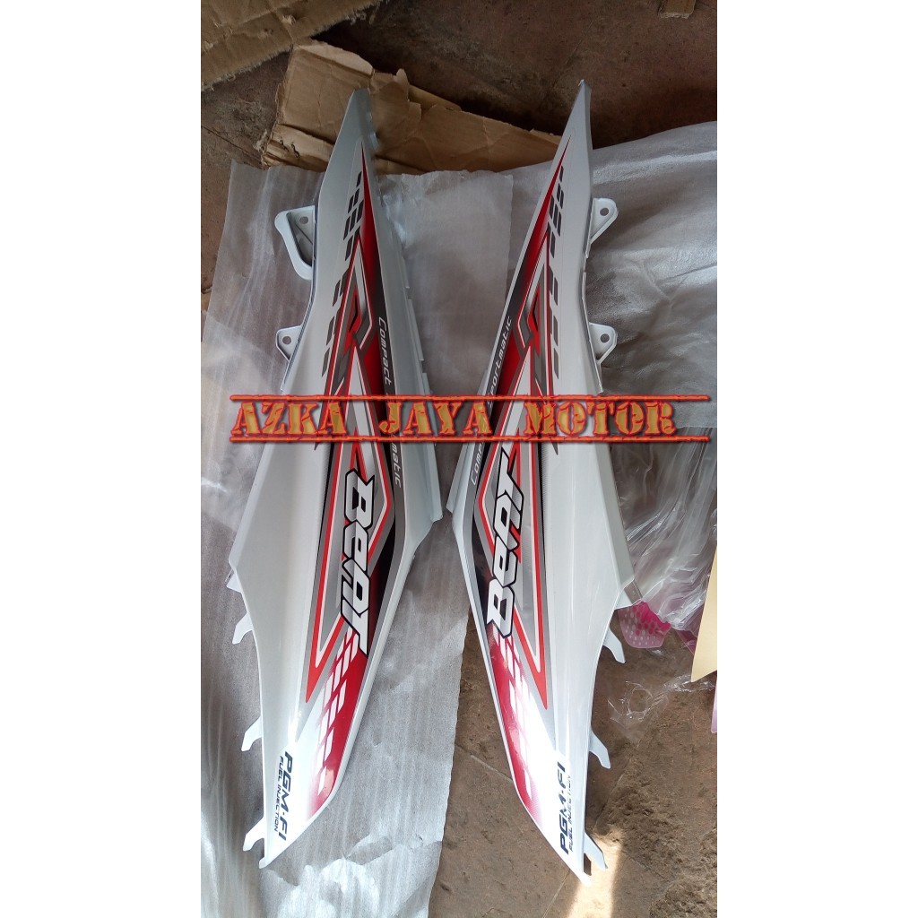 Body Samping Honda Beat Fi lama tahun 2014 Putih Striping Merah