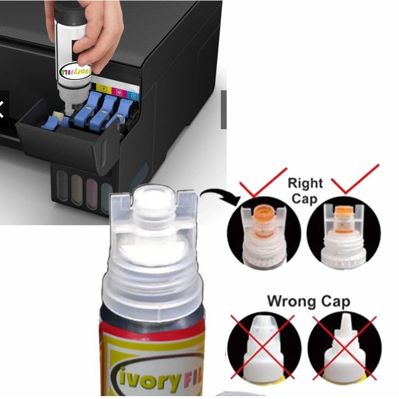 Paket tinta refill isi ulang IVORYFILL kompatibel untuk epson 003 best quality ink L3150 L3110 L1110