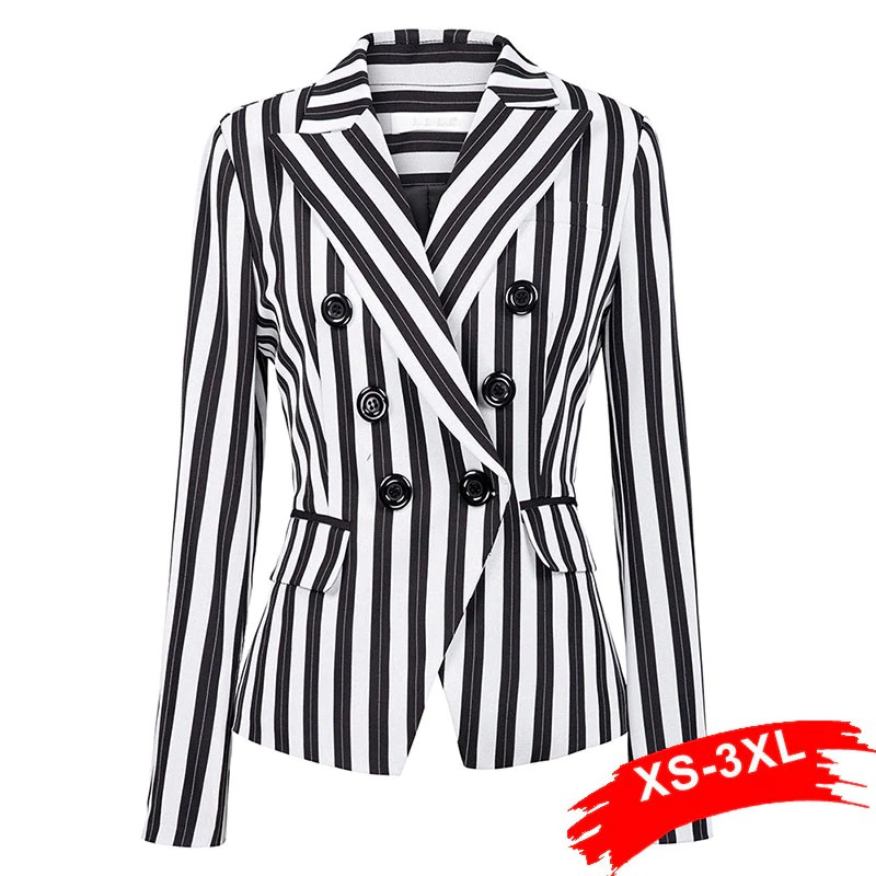 striped long blazer