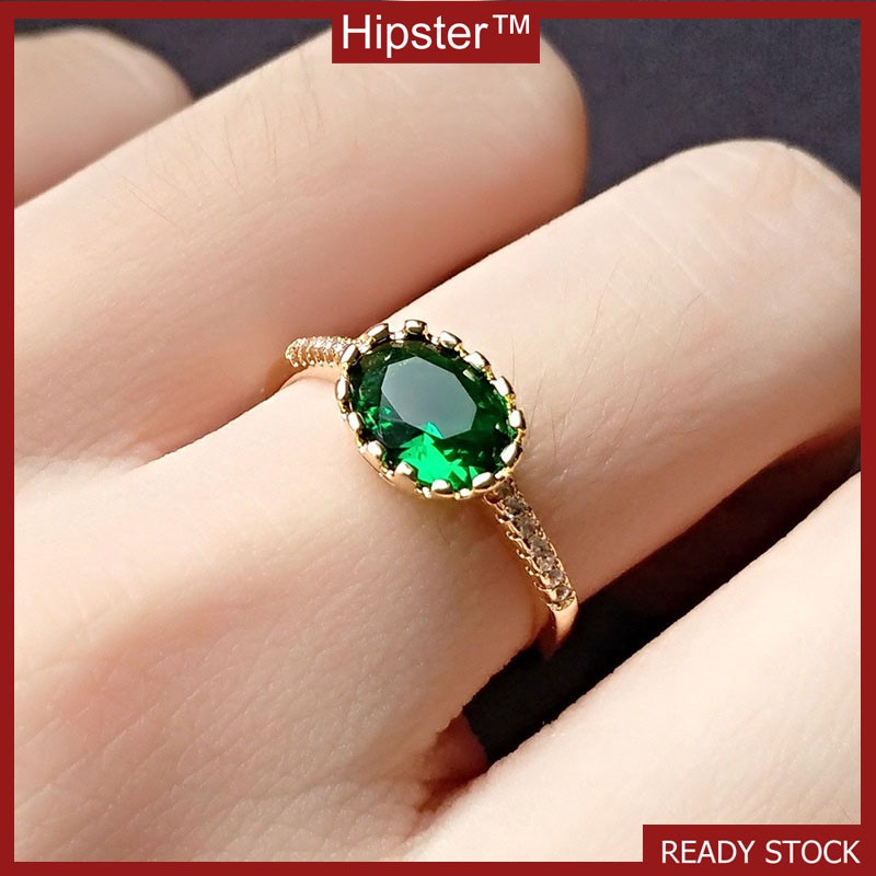 Best-Selling Button in Europe and America Hot Sale Fashion Luxury Emerald Egg Ring