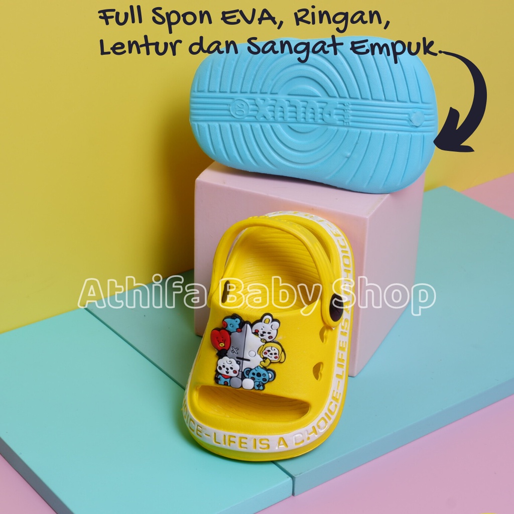 Sepatu Sandal Anak Perempuan Bayi Balita Usia 6 7 8 9 10 11 Bulan 1 2 3 Tahun Sendal Gunung Karet Karakter Cewek Spatu Sandal Spon Prewalker Phylon Ringan -Dulux 383e-