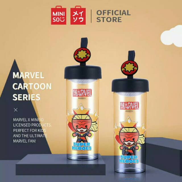 Miniso Official Marvel Bottle 450ML /Botol Minum Botol travel Water Bottle 450ML