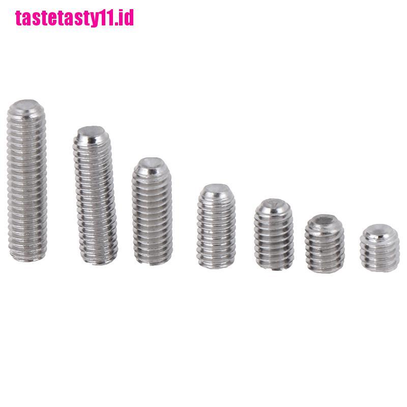 Set 50 Pcs Sekrup Hex Socket Tanpa Kepala Bentuk Cekung Bahan Stainless Steel M3 M4