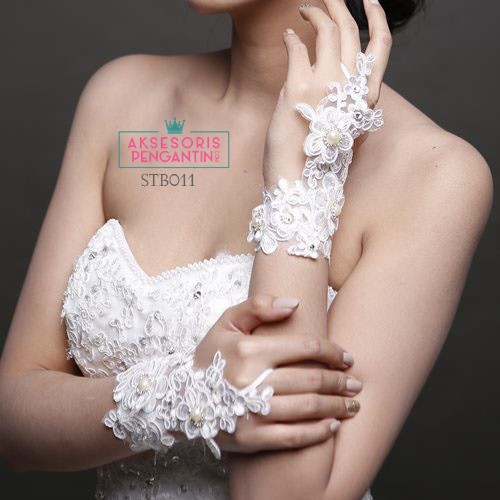 [PRODUK FAVORIT] SARUNG TANGAN WANITA PAYET WEDDING GLOVES AKSESORIS PENGANTIN STB011