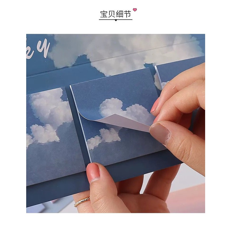 [littlecrab] Sticky Note Galaxy Angkasa Weather Cuaca Note Lucu Elegan Aesthetic Summer Flower Blue Sky Memo Sticky Notes Unik 3 in 1 Berkualitas