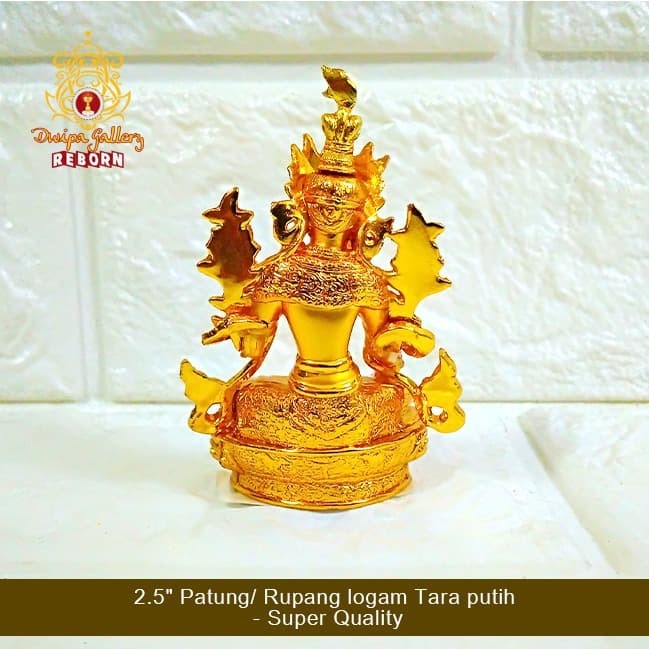 2.5&quot; Patung/ Rupang Logam White Tara - Super Quality