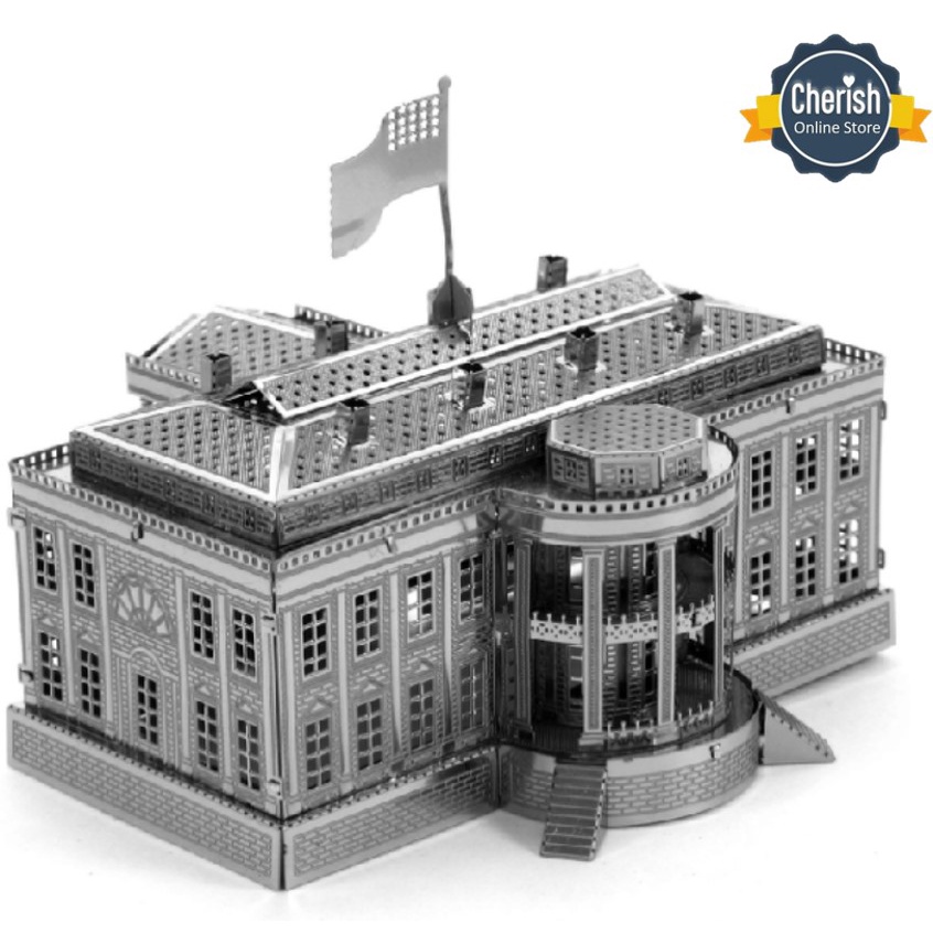 Miniatur Puzzle 3D Metal WHITE HOUSE Replika Gedung Putih MB-062