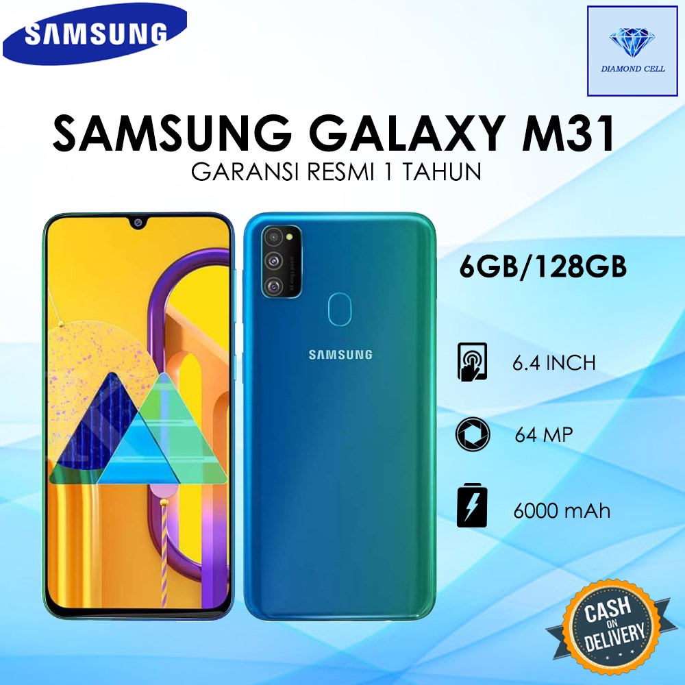 SAMSUNG GALAXY M31 6/128 GB - GARANSI RESMI 1 TAHUN