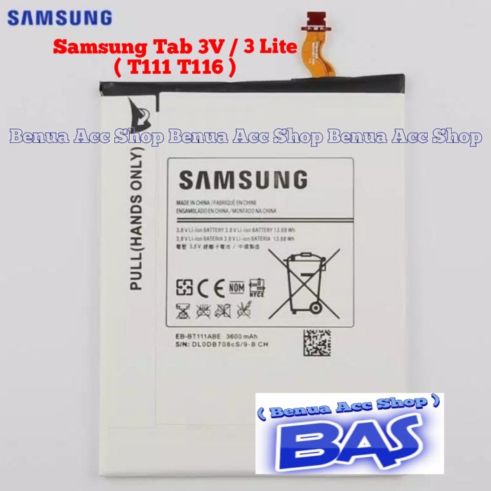 Baterai Batre Battery Samsung Tab 3V / Tab 3 Lite T111 T116