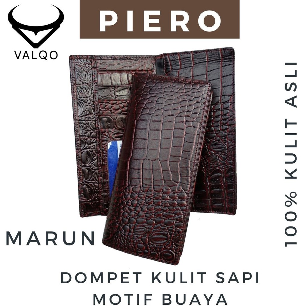 [VALQO] PIERO Dompet kulit sapi motif Buaya Cewek Cowok Wanita Pria Perempuan Laki bisa COD