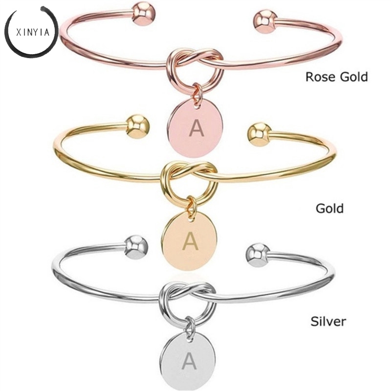 Gold/Silver Gelang 26 Alphabet Gelang Bangel 26 Huruf Fashion Wanita Gelang Murah Batam Import