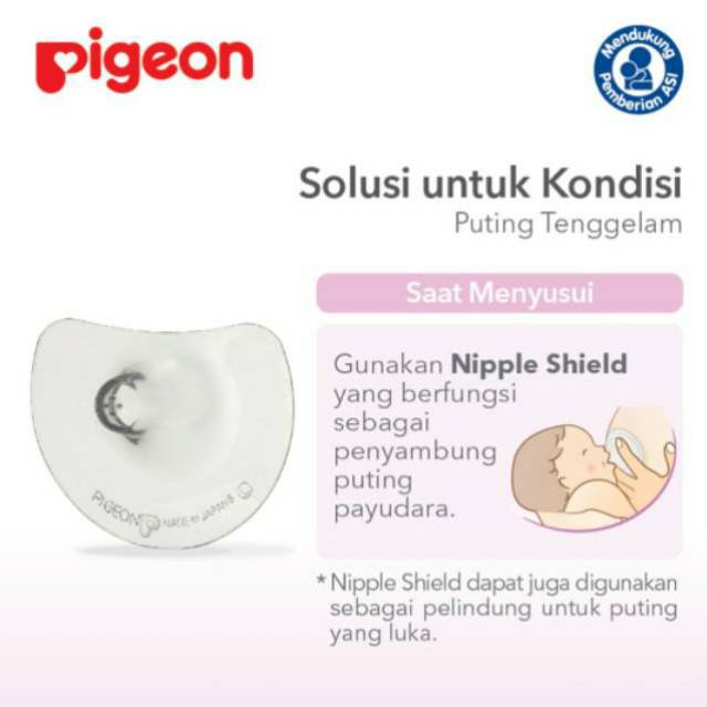 Pigeon Natural Fit Silicone Nipple Shield /Pelindung puting /Putih sambung