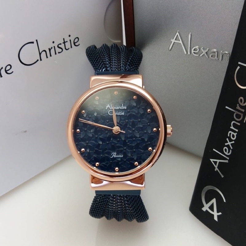 JAM TANGAN WANITA ALEXANDRE CHRISTIE AC 2779 / AC2779 BLUE ROSEGOLD ORIGINAL