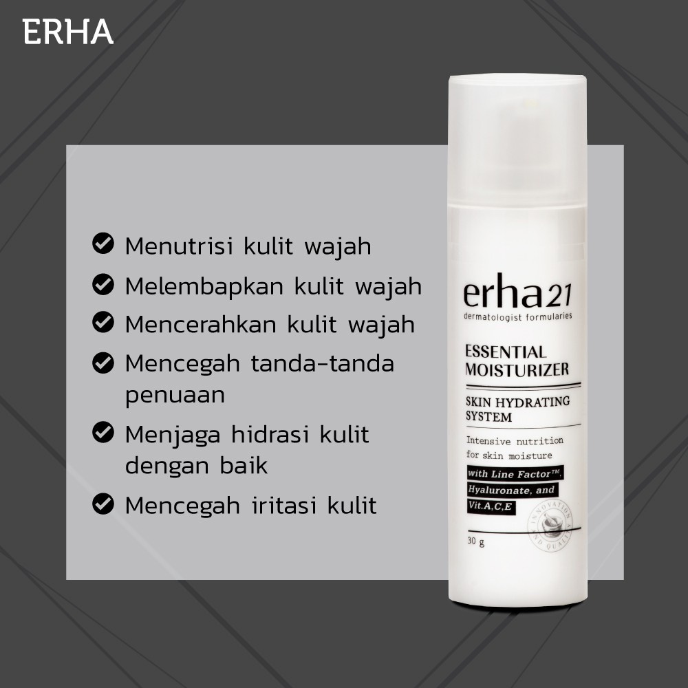 ERHA Pelembab Wajah Essential Moisturizer, Anti Aging dgn Niacinamide