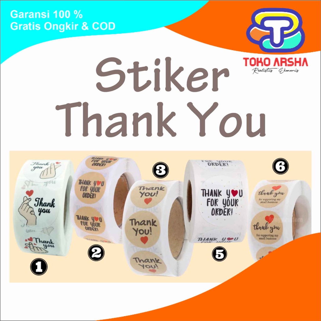 

Sticker sticker thank you Toko Arsha